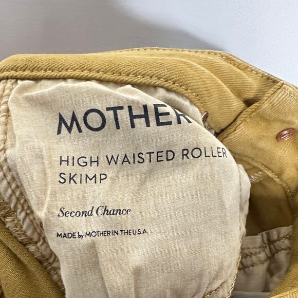 MOTHER High Waisted Roller Skimp Jeans Second Chance Yellow Sz 24 $228 {T53} - Picture 7 of 10